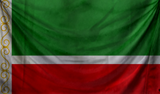 chechen republic flag waving Background for patriotic and national design