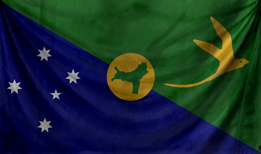christmas island flag waving Background for patriotic and national design