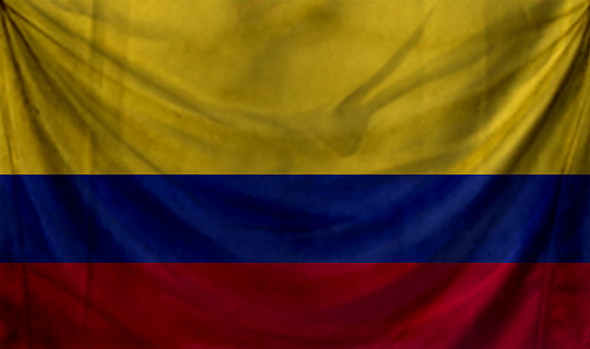 Colombia flag waving Background for patriotic and national design