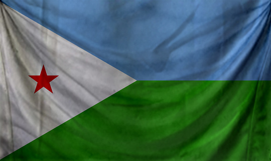 Djibouti flag waving Background for patriotic and national design