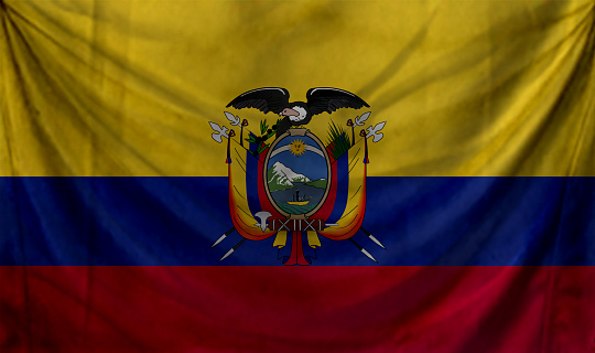 Ecuador flag waving Background for patriotic and national design