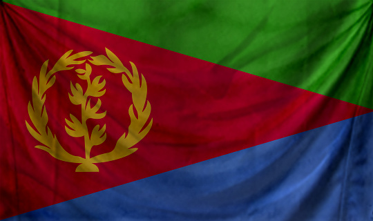 Eritrea flag waving Background for patriotic and national design