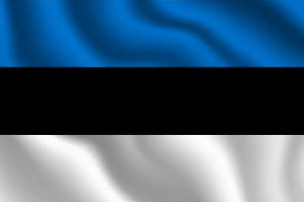 Vector illustration of Estonia national flag vector illustration with official colors design
