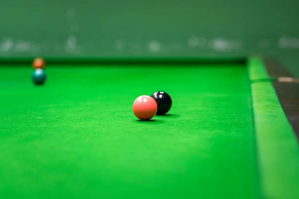 istock Pink snooker ball on the snooker table. 1439117392