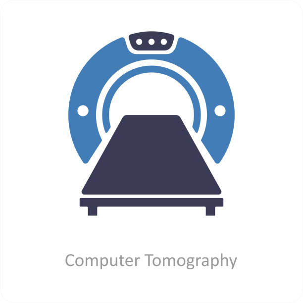 tomografia komputerowa - cat scan machine stock illustrations