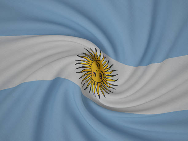 istock Twisted fabric Argentina flag 1439129458