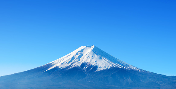 Mt. Fuji and clear blue sky.