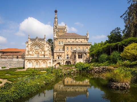 Serra do Buçaco, Portugal – September 05, 2018: Gardens of the Bucaco Palace, Serra do Bucaco, Mealhada, Portugal