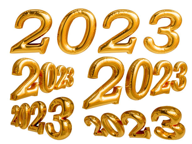 istock 2023 3D Realistic Gold Foil Balloons. 1439137081