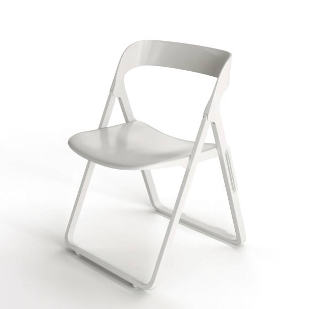 istock 3d rendering of a white plastic folding chair isolated on white background 1439139310