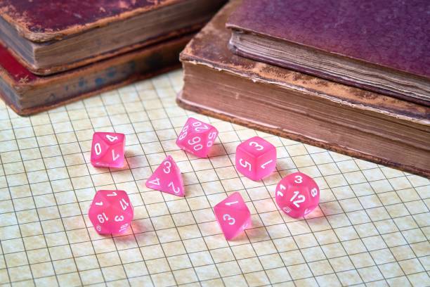 istock Frosted Pink Polyhedral Dice Used for Role Playing Games 1439140076