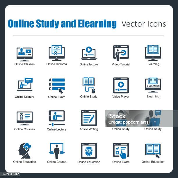 Elearning Study Guide Online Study And Elearning Stock Illustration - Download Image Now ...