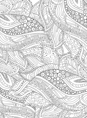 outlined ornate decor background coloring book. black and white ethnic pattern. coloring page for adult