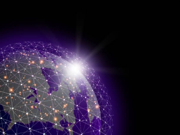 istock Global world network and telecommunication for business technology and science, connection and communication for internet and social networking, activity around the globe, data and digital exchange background 1439146186