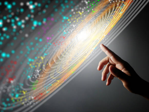 istock Digital neural network, Big Data concept, hand finger touching for an introduction of artificial intelligence, Ai technology, future cyberspace, digital transformation of innovation of science, business, and technologies 1439146219