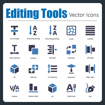 Editing Tools Topic Editing Tools Stock Illustration - Download Image Now - Concepts ...