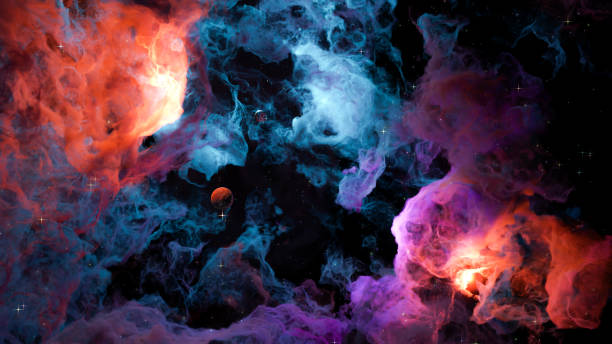 istock planetary nebula. Nebula in outer space, galaxy. Neon. Beautiful space neon abstract background. 3D illustration 1439148216