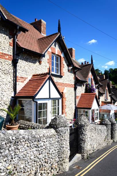 istock Townhouses along Common Lane, Beer, Devon. 1439148370