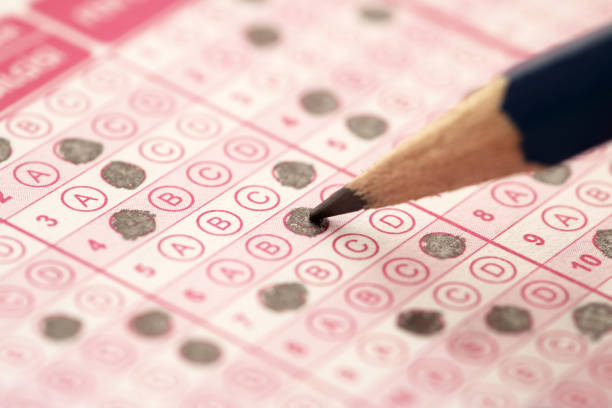Answer sheets with Pencil drawing fill to select choice ,Education concept