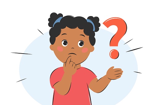 Kids Questionpoint Kid Question 03 Stock Illustration - Download Image Now - Child ...
