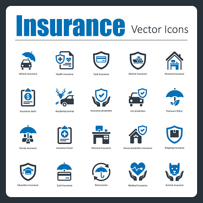 This is a collection of 20 beautiful handcrafted pixel perfect Insurance vector icons.