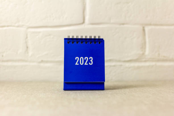 istock Desktop calendar for the new year 2023 on a light background. 1439161554