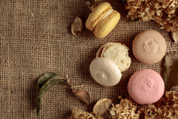 istock Macaroons with dried flowers. 1439161559