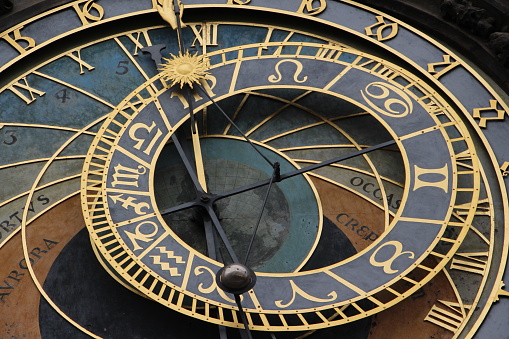 République Tchèque- Prague - detail de l’horloge astronomique de Prague