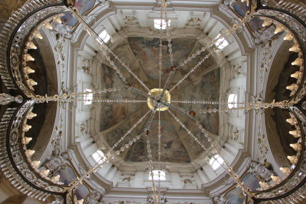 Czech Republic - Prague - Church   Catedral of Saint Nicholas - inside stock photo