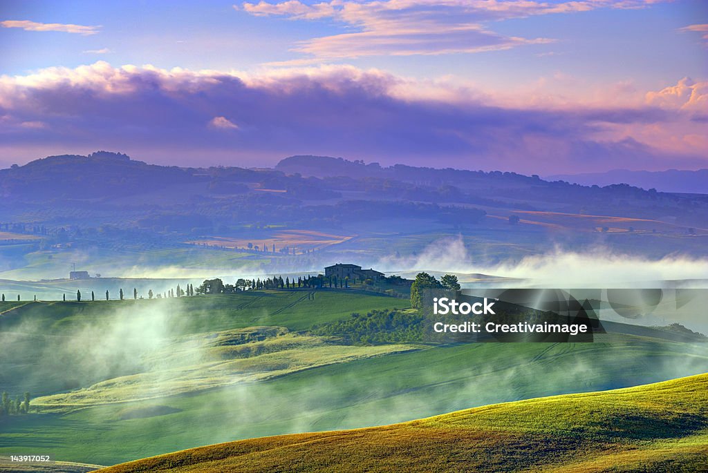 Tuscany landscape Agricultural Field Stock Photo