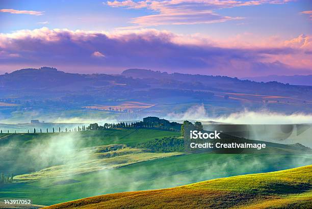 Tuscany Landscape Stock Photo - Download Image Now - Agricultural Field, Agriculture, Back Lit