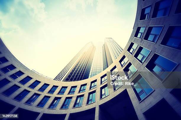 Fisheye View Of A Modern Office Building Against A Sunny Sky Stock Photo - Download Image Now