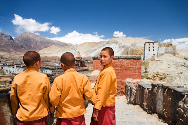 istock Novice monks in Tibetan monastery. Mustang. 143917437