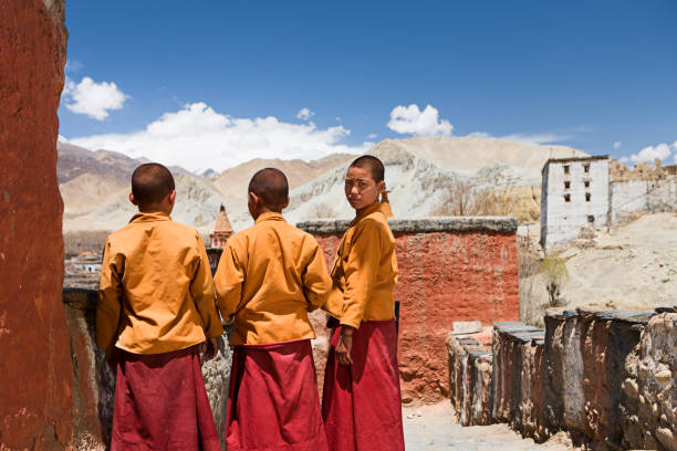 istock Novice monks in Tibetan monastery. Mustang. 143917438