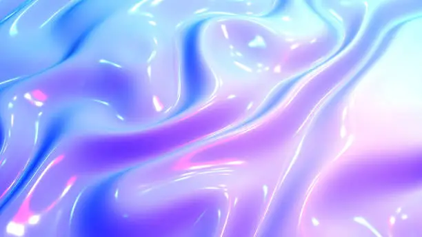 Purple blue plastic shiny background, latex glossy texture pattern, 3d render illustration.