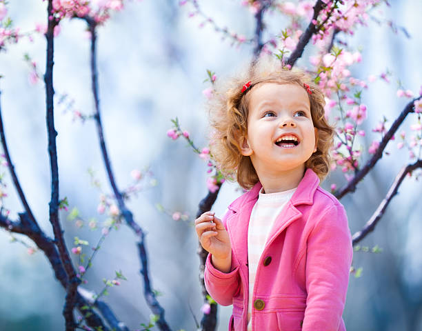 bella ragazza - focus on foreground joy happiness pink foto e immagini stock