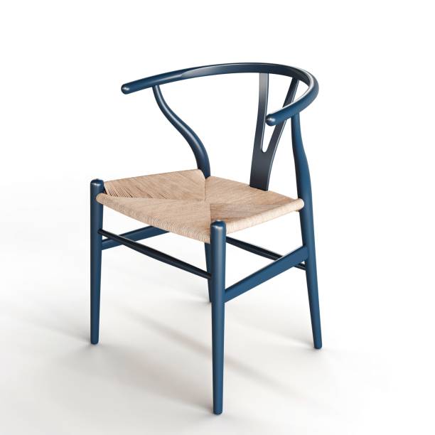 istock 3d rendering of a stylish chair with a plastic frame and soft hemp seat on a white background 1439177871