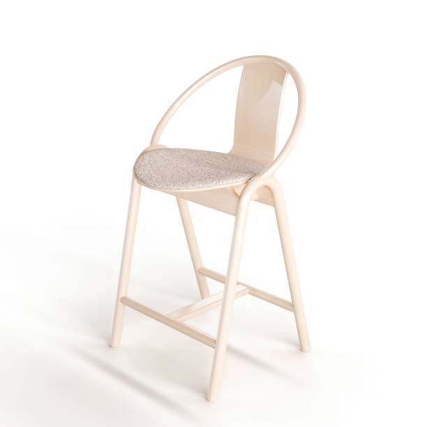 istock 3d rendering of a stylish chair with a plastic frame and soft hemp seat on a white background 1439177875