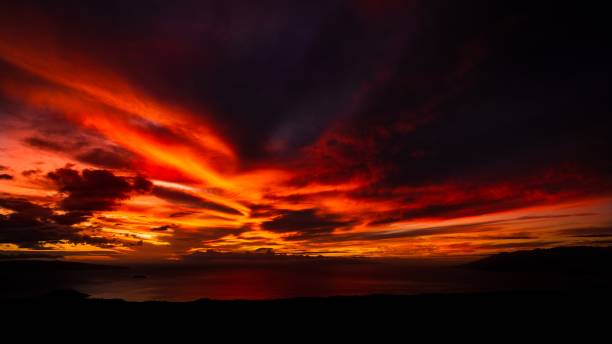istock Breathtaking scenery of the sunset sky with beautiful textures 1439179547