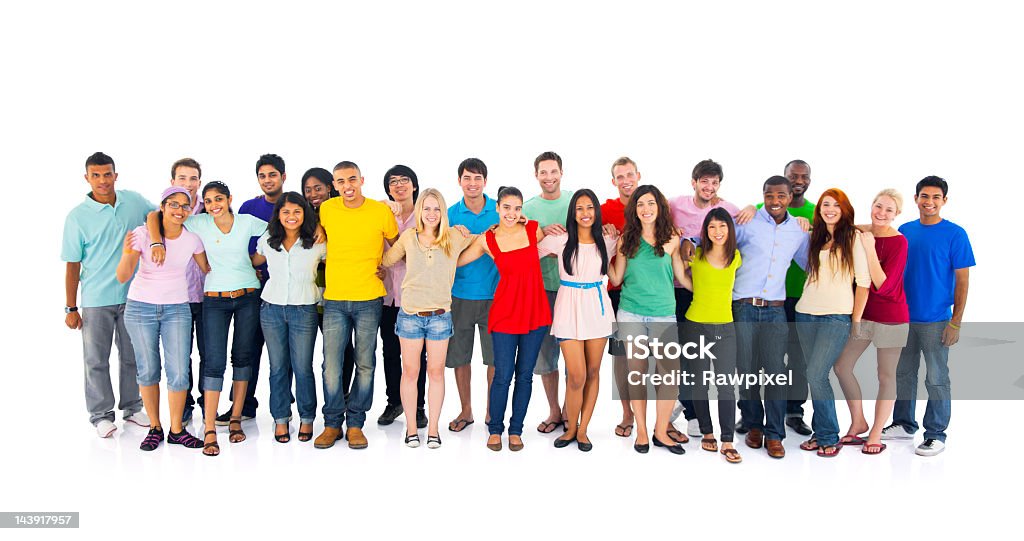 Group portrait of international youths  Adult Stock Photo