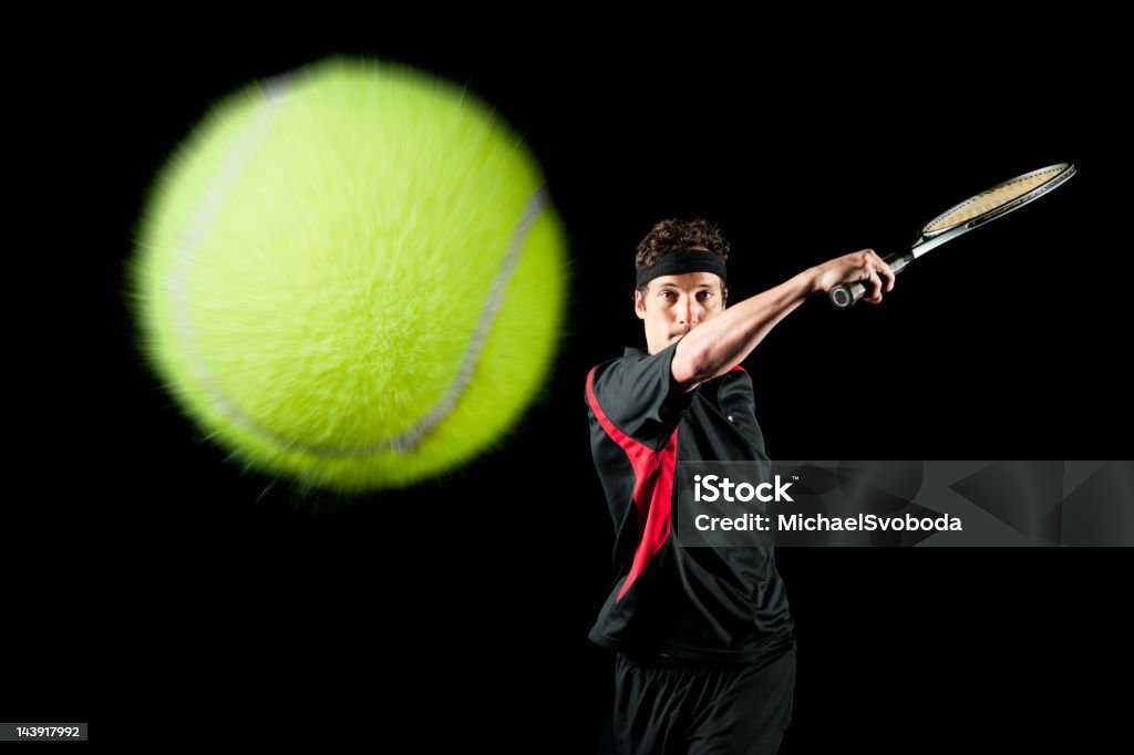 Forehand de tênis - Foto de stock de Bola de Tênis royalty-free