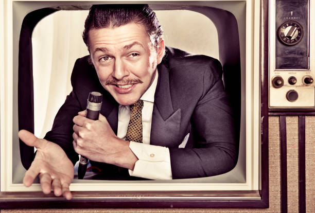 istock Host coming out of TV 143918327