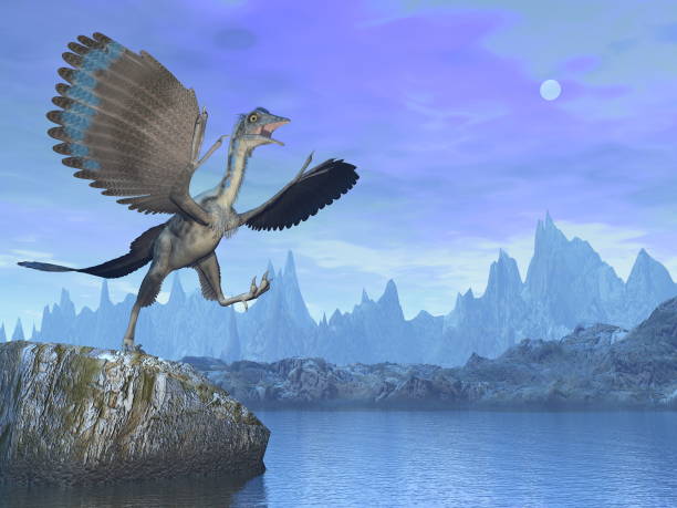 istock Archaeopteryx prehistoric bird dinosaur - 3D render 1439183552
