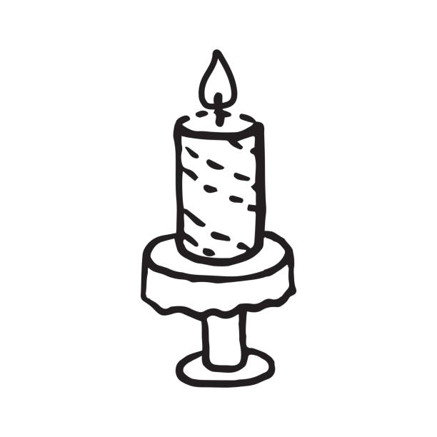 иллюстрация свечи на изолированном белом фоне - tea light candle white single object stock illustrations