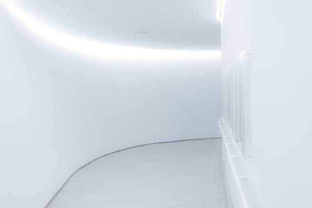 istock Vertical shot of a perfect well-lighted white corridor 1439184490