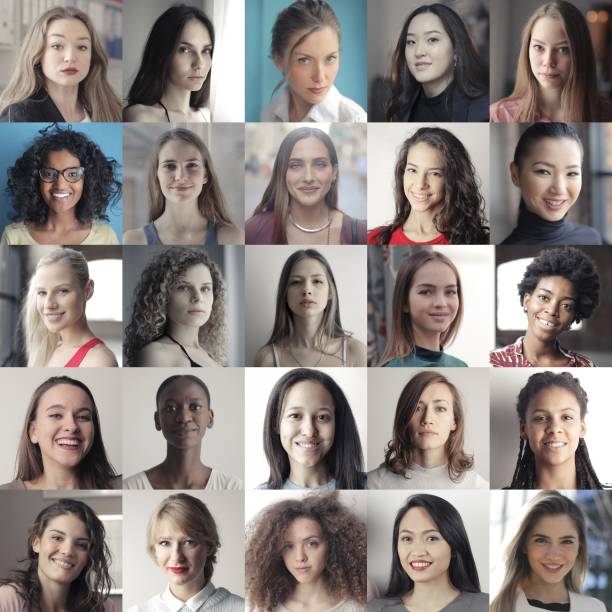 istock Awesome collage of friendly smiling people 1439185023