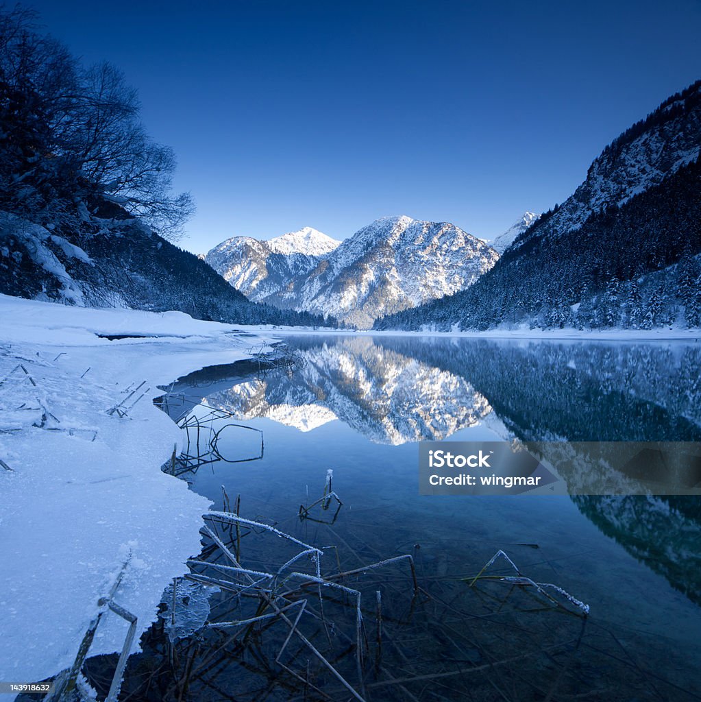 Invierno en el lago plansee in tirol-austria - Foto de stock de Paisaje no urbano libre de derechos