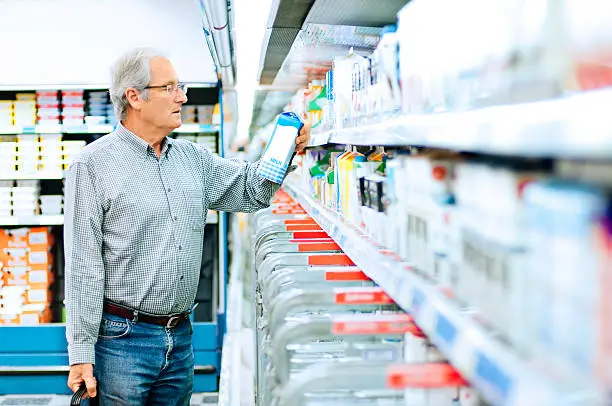 Photo of Senior man shopping in supermarket