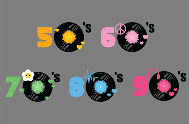 istock Music of fifties, sixties, seventies, eighties and nineties 1439187432