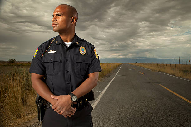 Retrato de um policial - foto de acervo